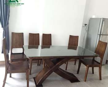 Bàn giao bộ bàn ăn 6 ghế gỗ sồi cho khách ở Tây Ninh BG168